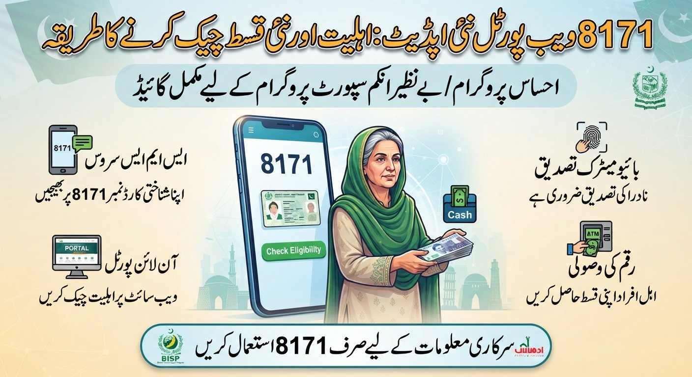 اہلیت اور نئی قسط چیک کرنے کا طریقہ 8171