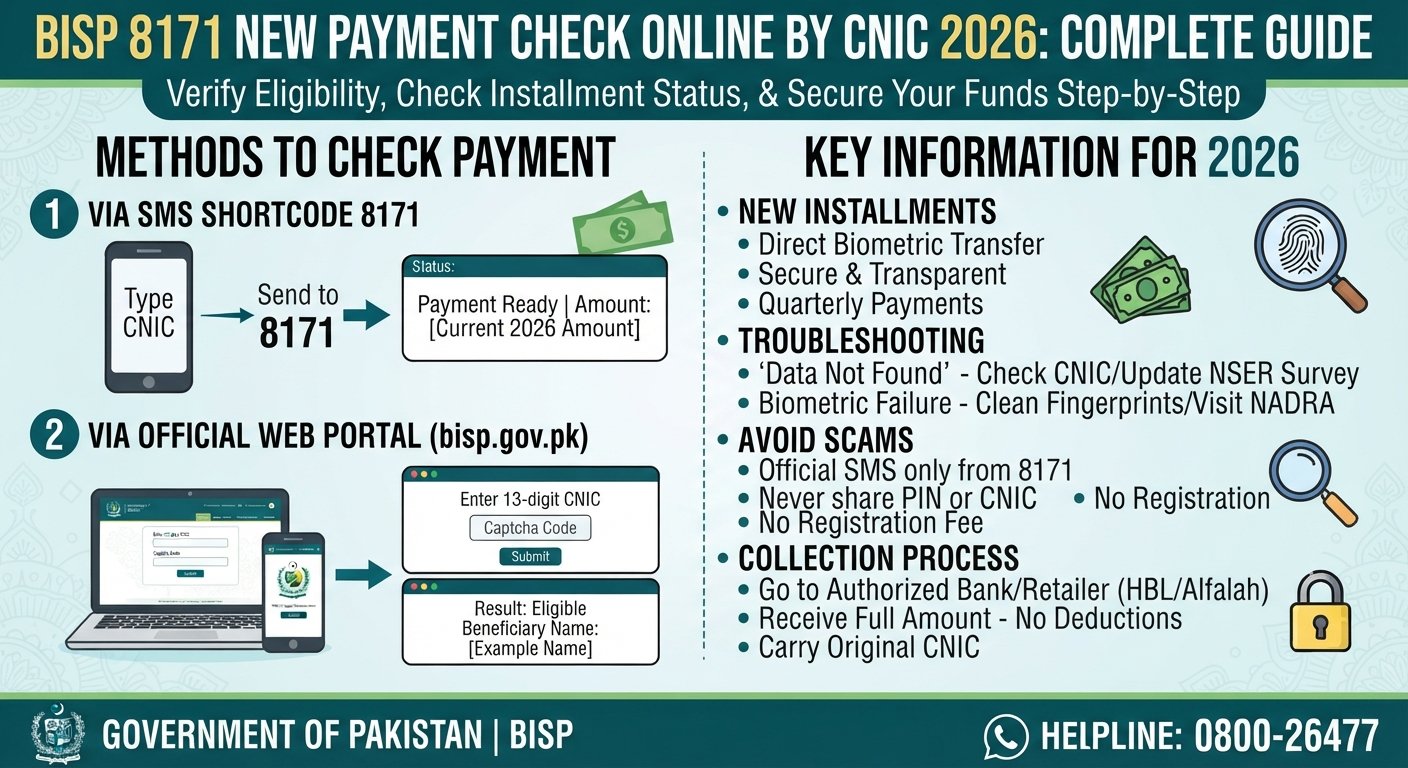 BISP 8171 New Payment Check Online by CNIC 2026