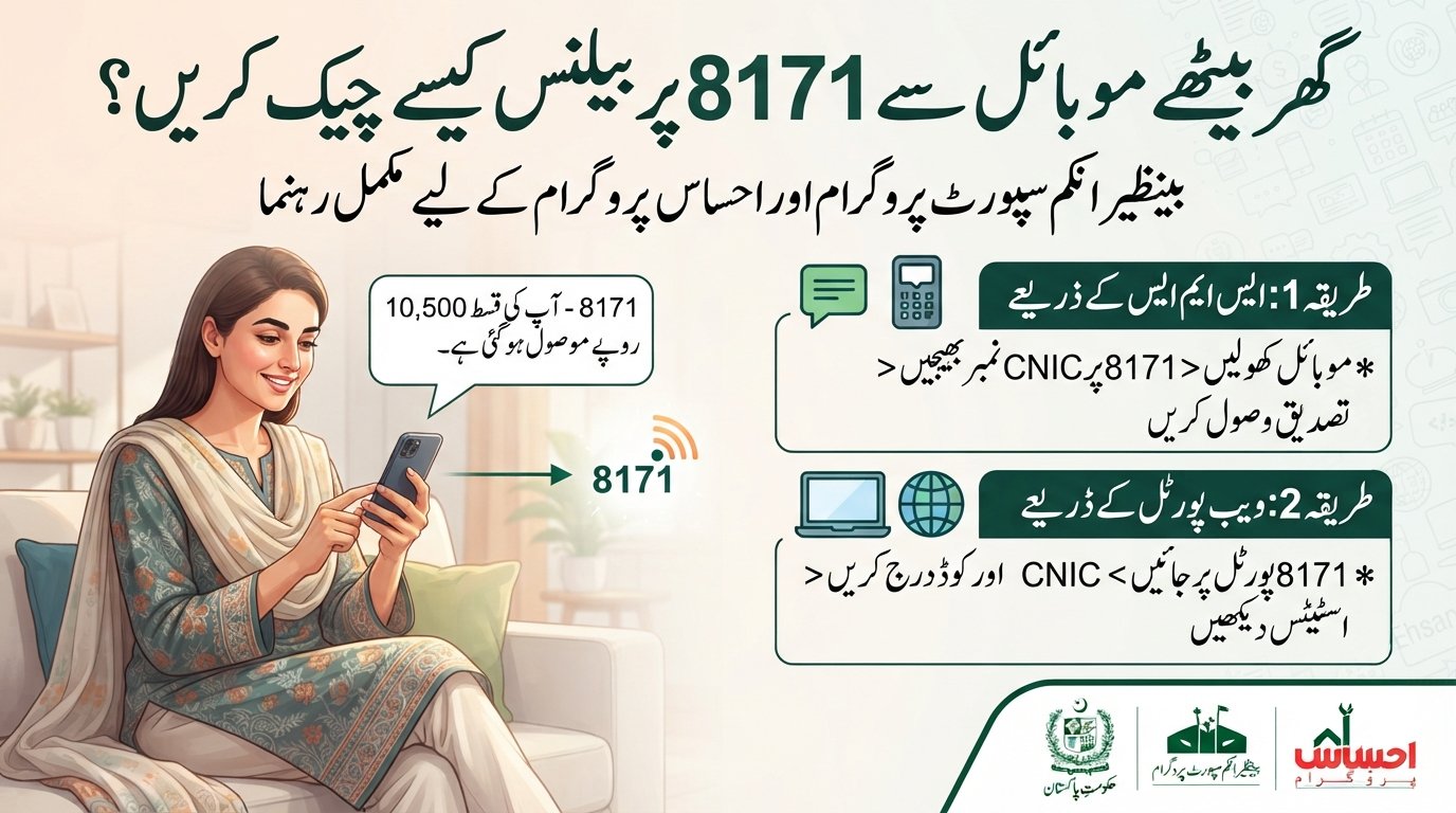 گھر بیٹھے موبائل سے 8171 پر بیلنس کیسے چیک کریں؟